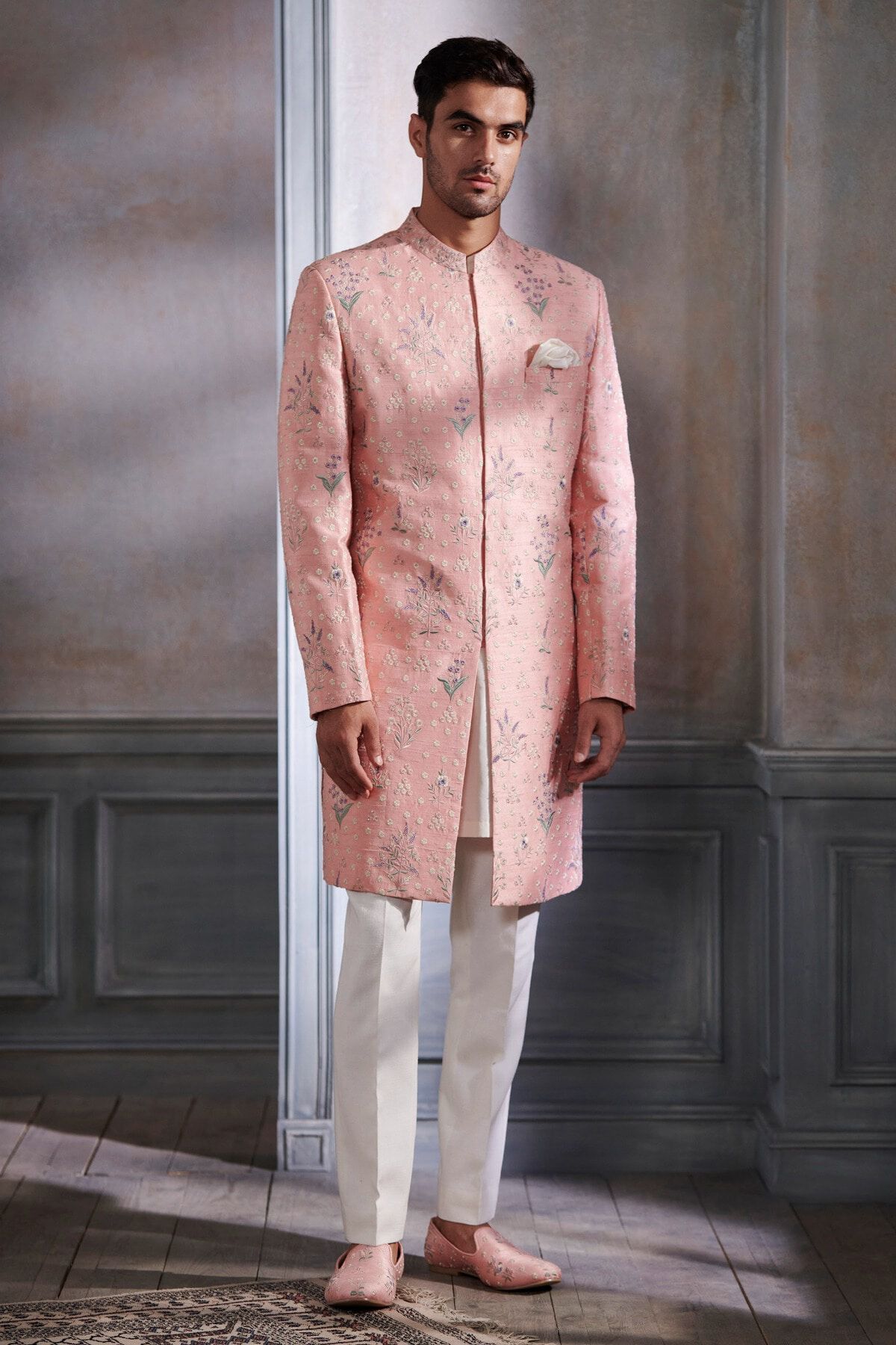Buy Men s Hetsya Sherwani Pink for Wedding from Anita Dongre