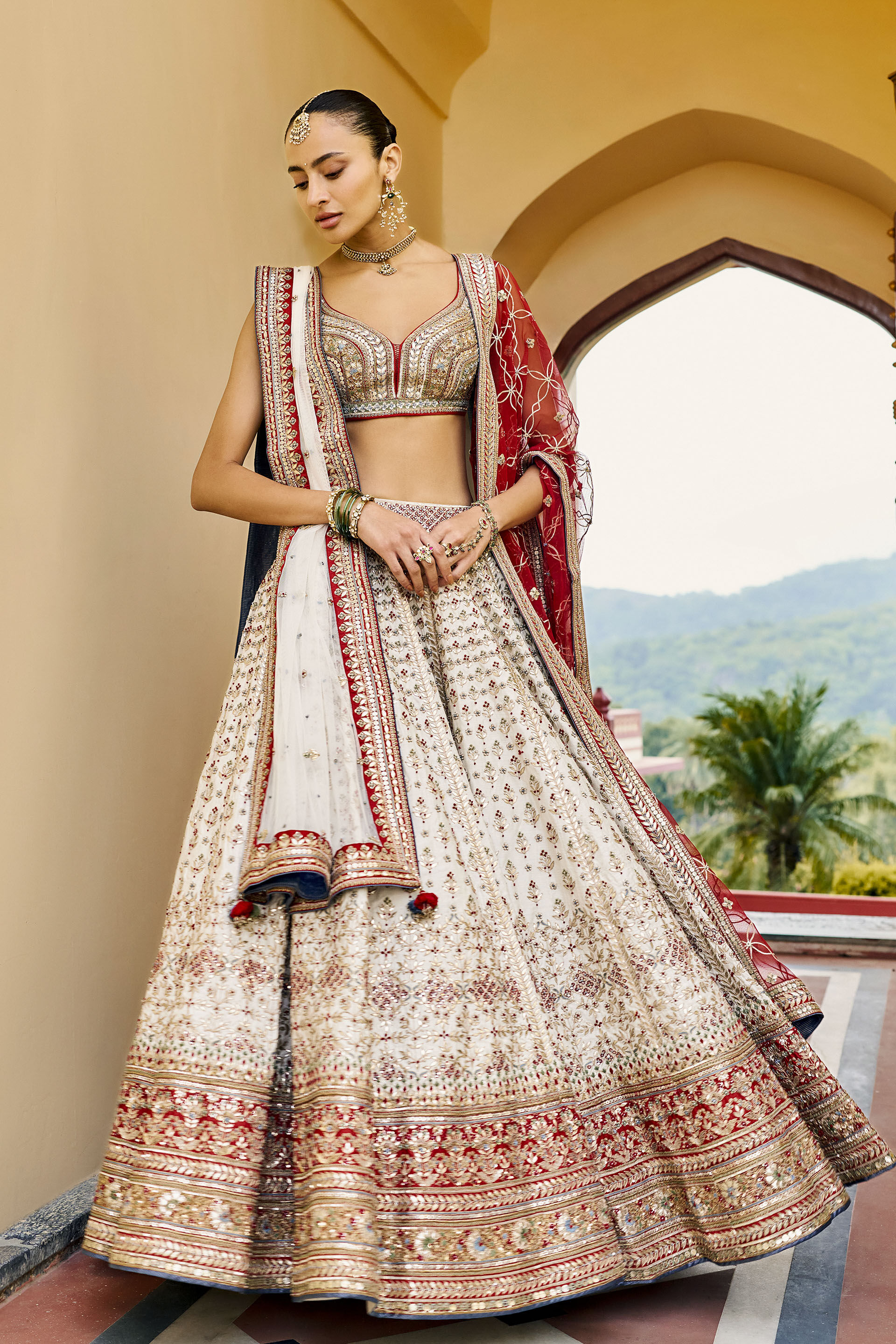 Togetherness Gota Patti Silk Lehenga Set - ​Red