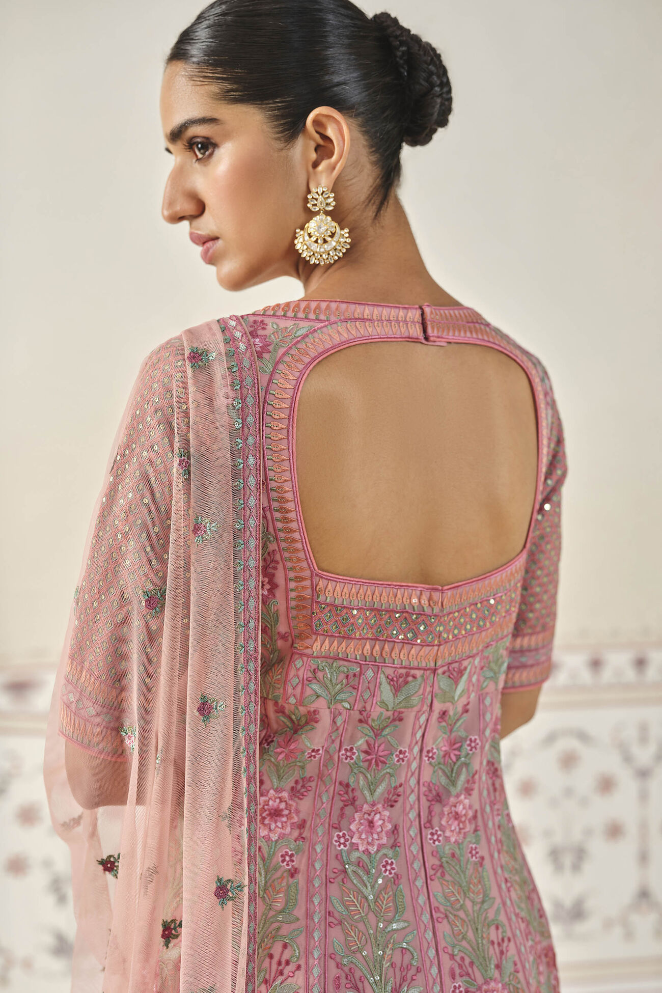 Iksula Embroidered Anarkali Set - Blush, Blush, image 4