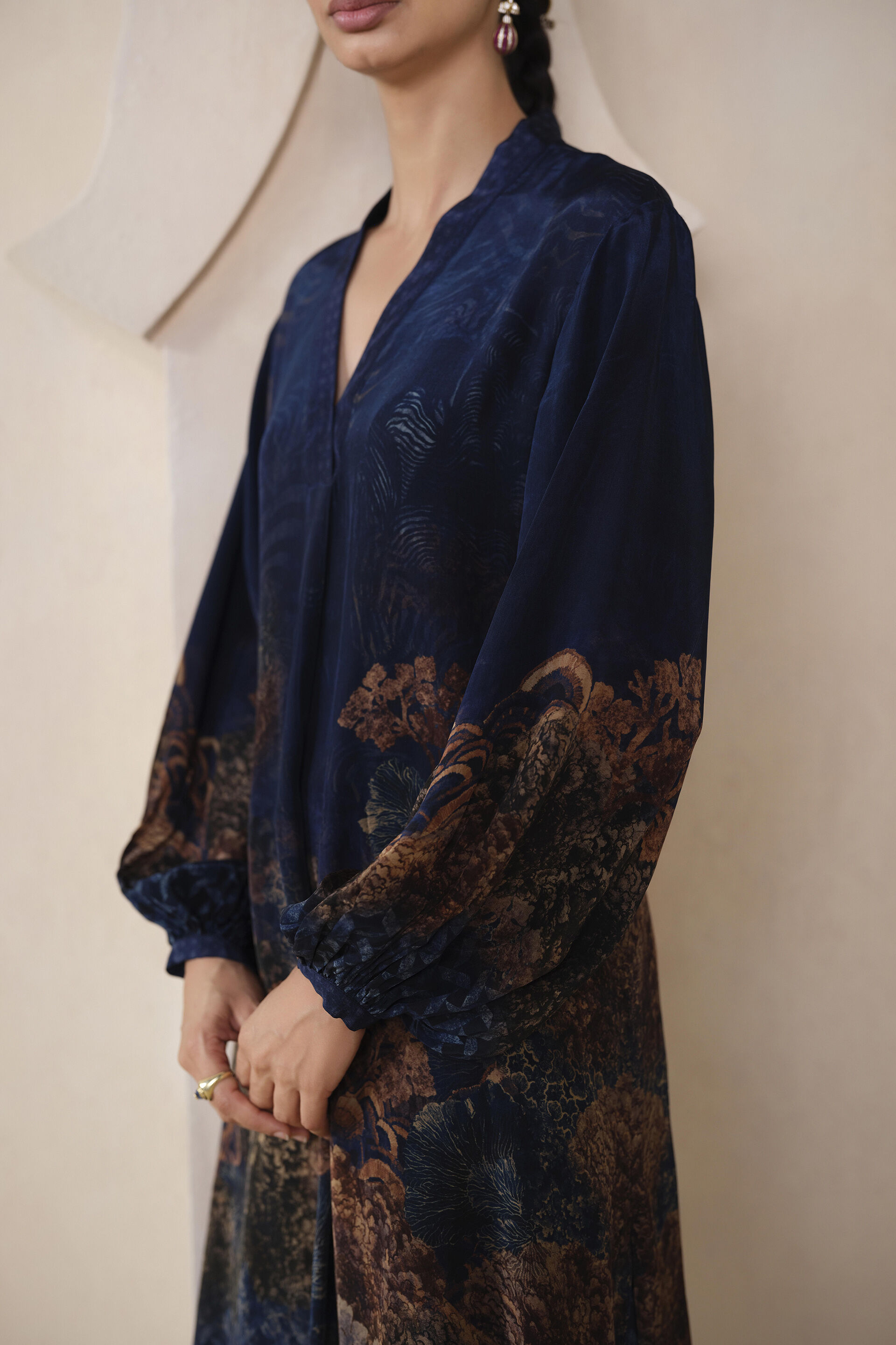 Rhea Printed Co-ord in Blue, Blue, image 4