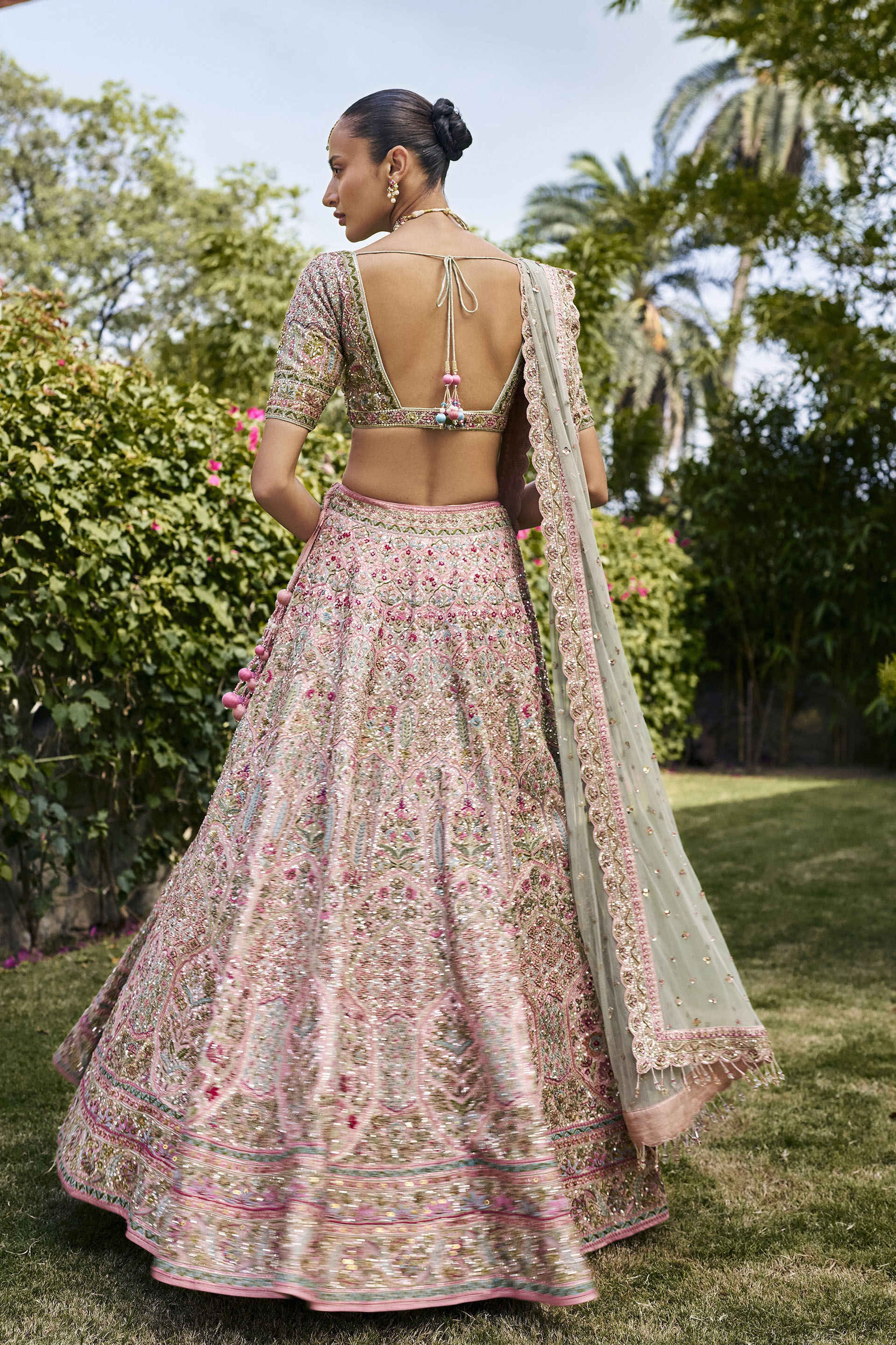 Afterglow Gota Patti Silk Lehenga Set - Blush