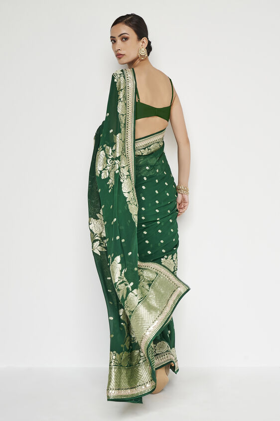 Devangana Saree - Emerald Green, , image 5