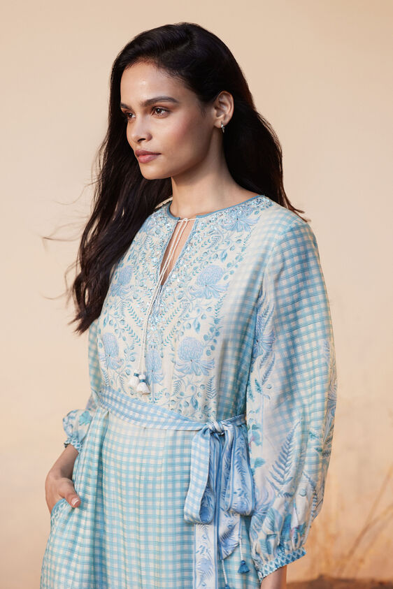 Neela Tiered Dress, Blue, image 4
