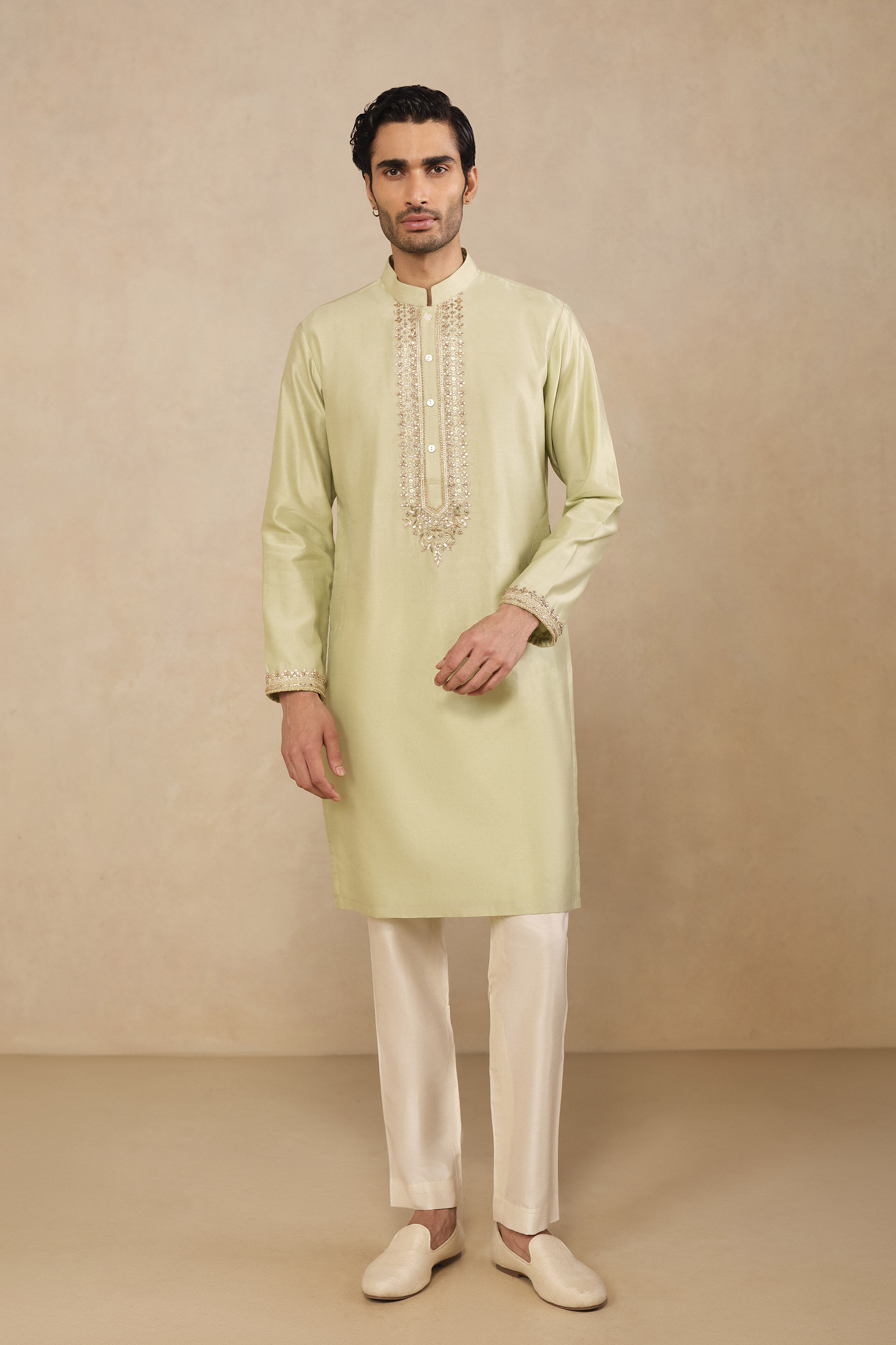 Saaket Gota Patti Kurta - Sage