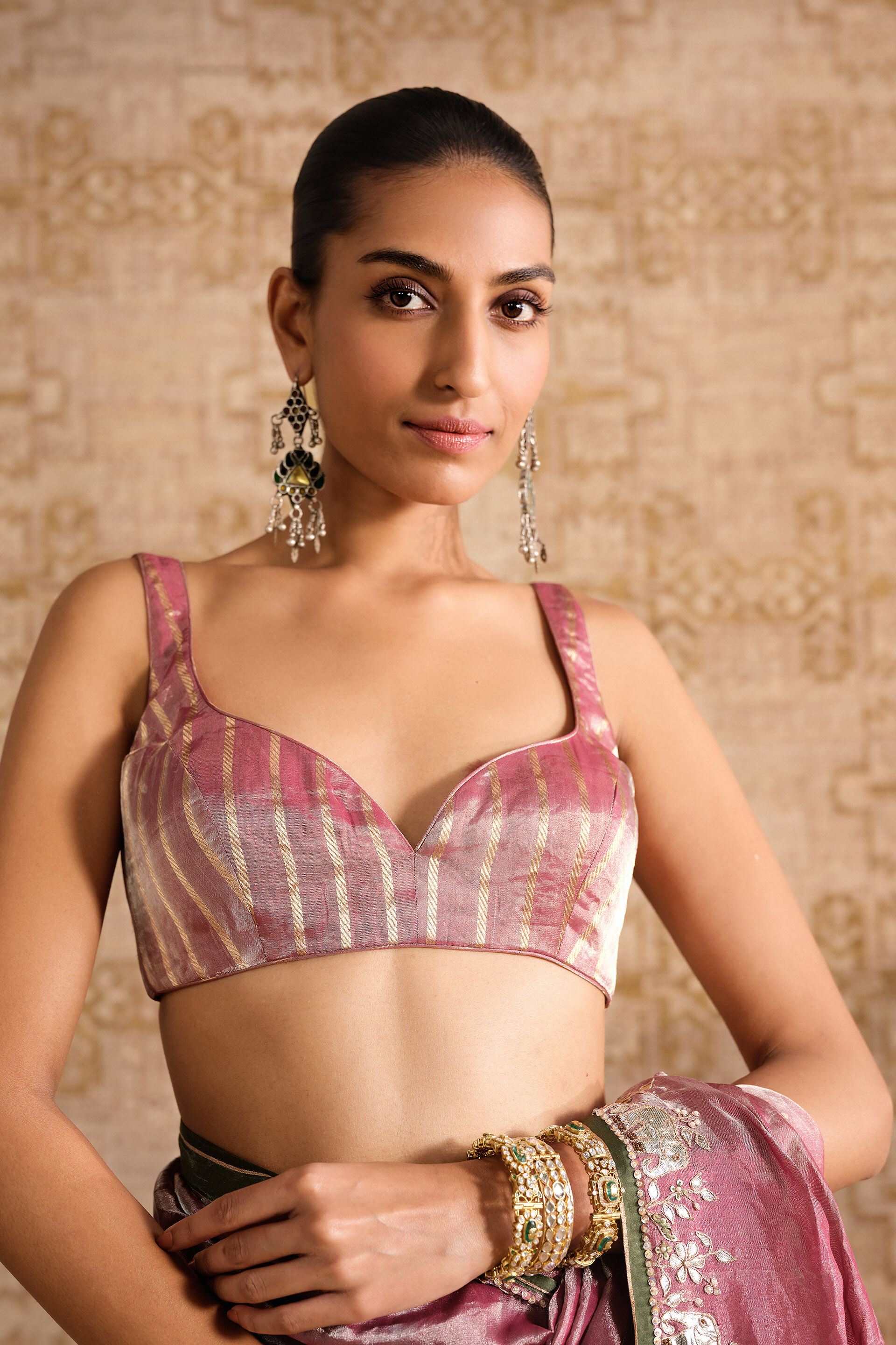 Anusrava Handwoven Benarasi Silk Saree - Blush, Blush, image 5