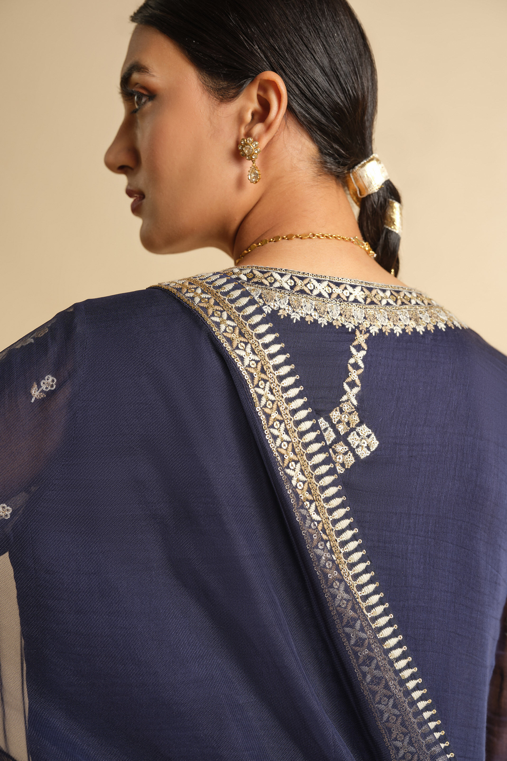 Shanvika Embroidered Silk Suit Set - Blue, Blue, image 5