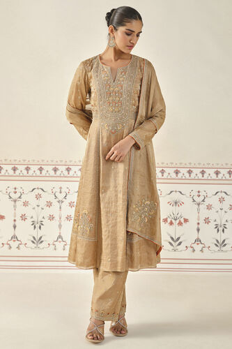 Yashna Embroidered Suit Set - Bronze, Bronze, image 1