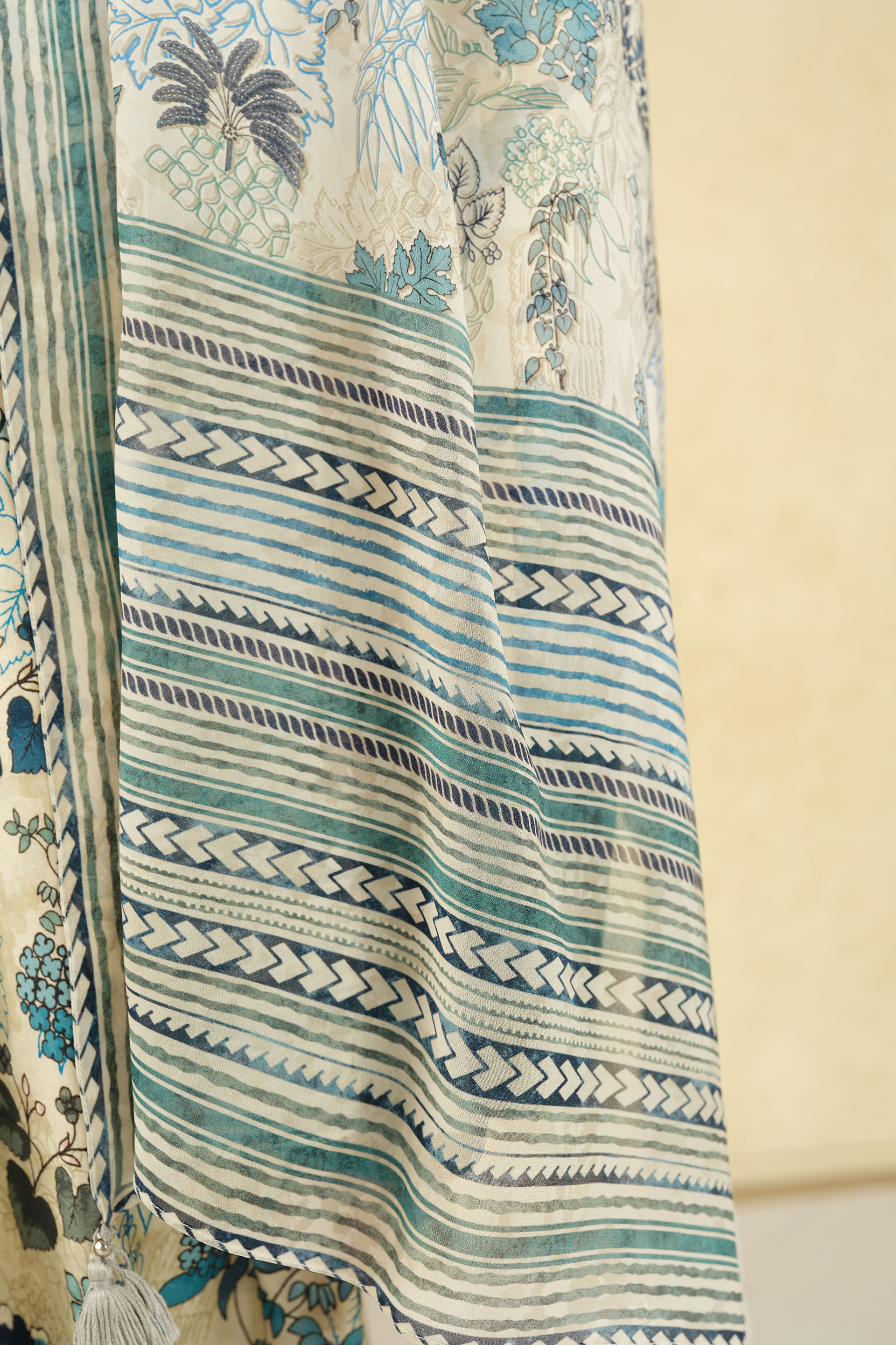 Avis Printed Stole - Grey, Grey, image 4