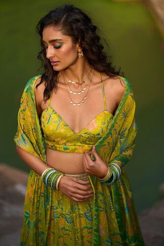 4 - Swan Song Lehenga Set - Lime, image 4