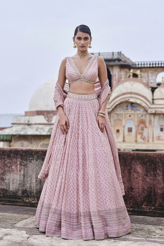 Alara Printed Mul Lehenga Set - Blush, Blush, image 1