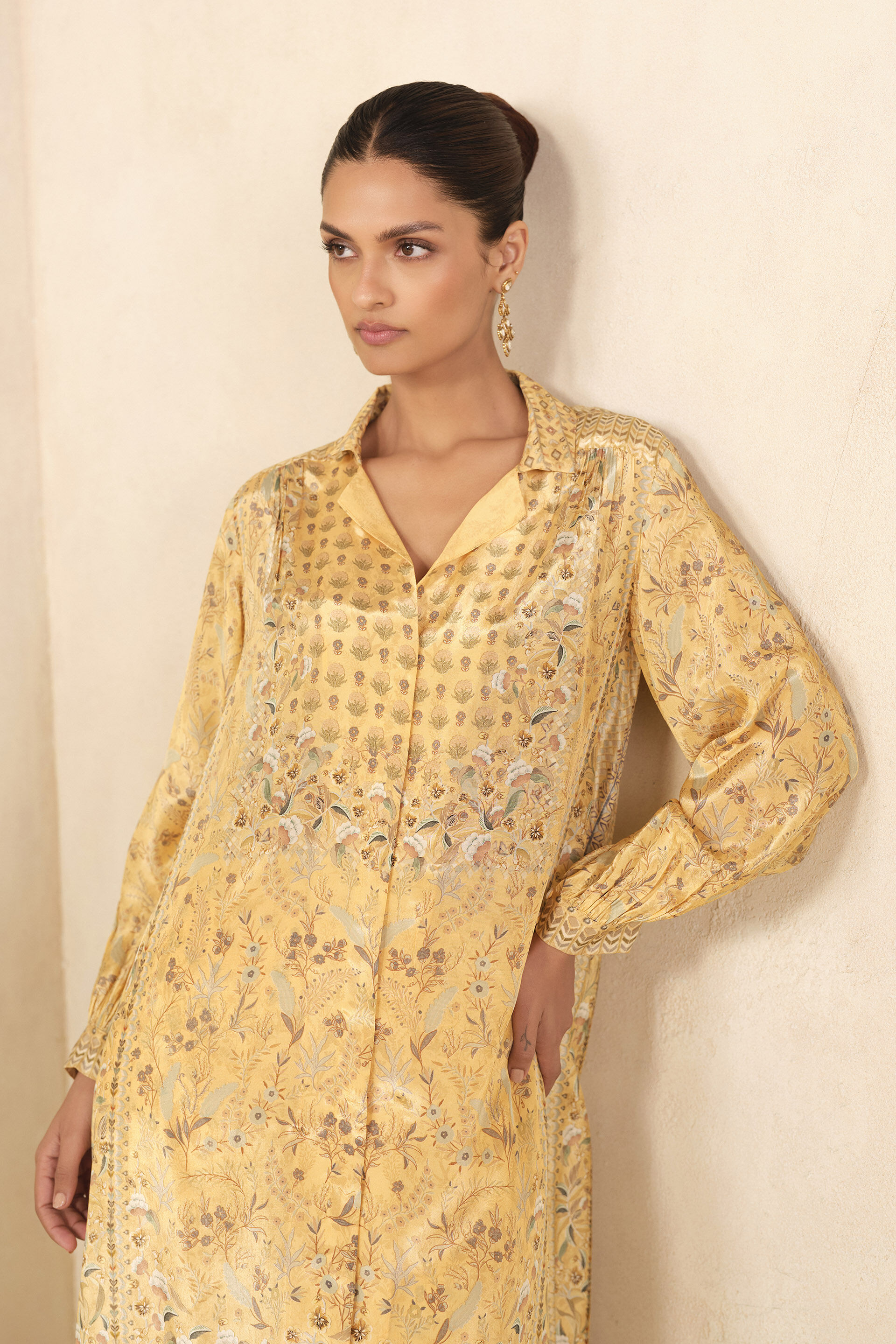 Shaima Kurta Set - Yellow, Yellow, image 4