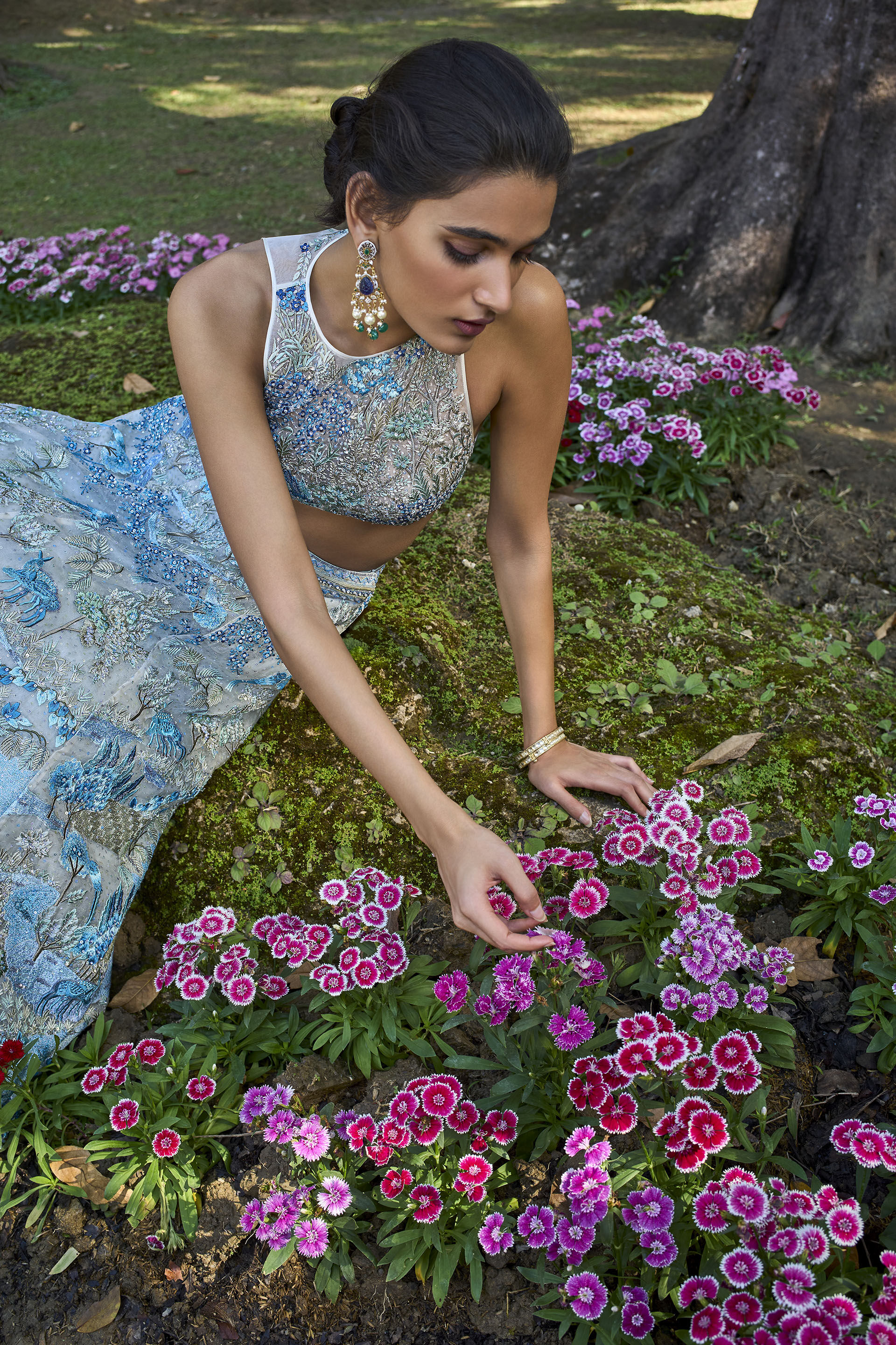 Riverine Resham Silk Skirt Set - Natural, Natural, image 4