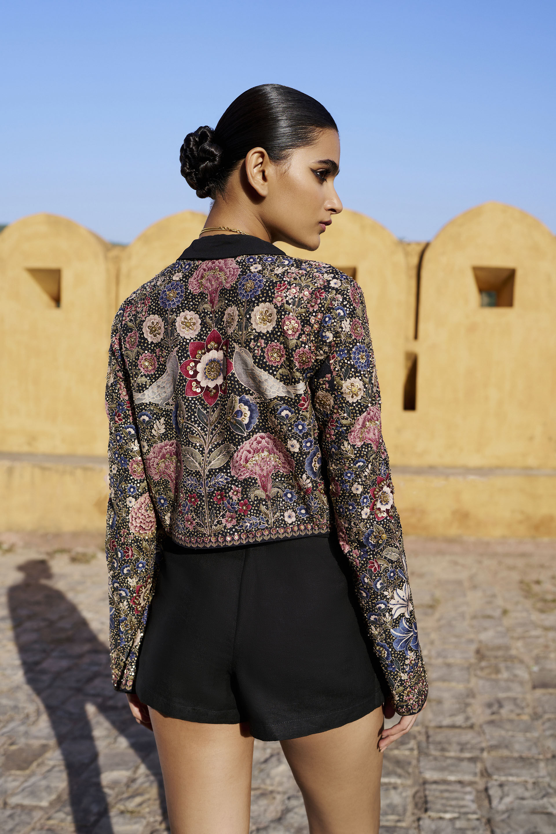 Songs Of The Forest Embroidered Silk Set - Black, Black, image 6