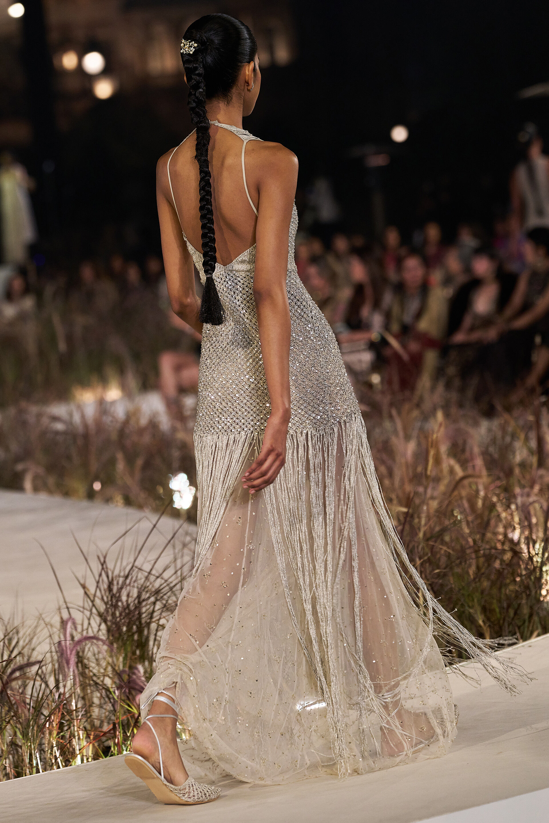 Zenebe Macrame Gown - Gold