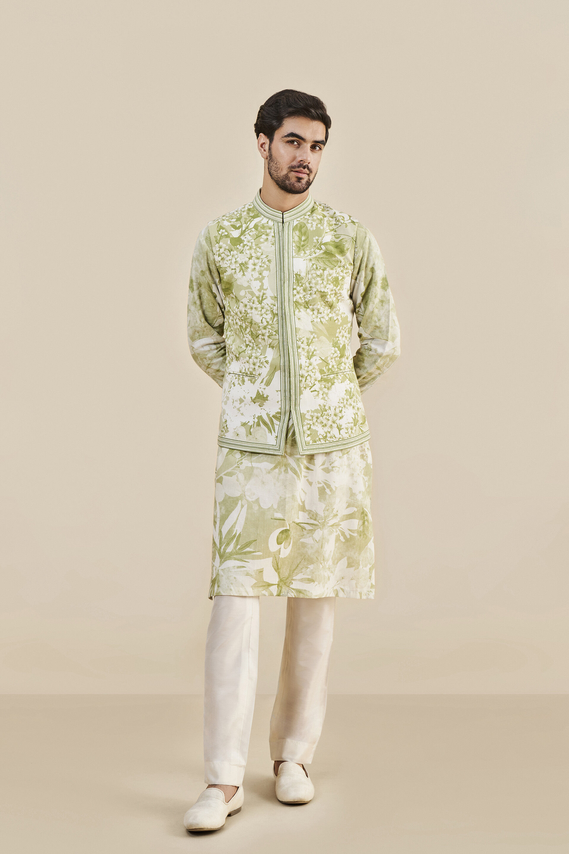 From The Tropics Nehru Jacket - Lime