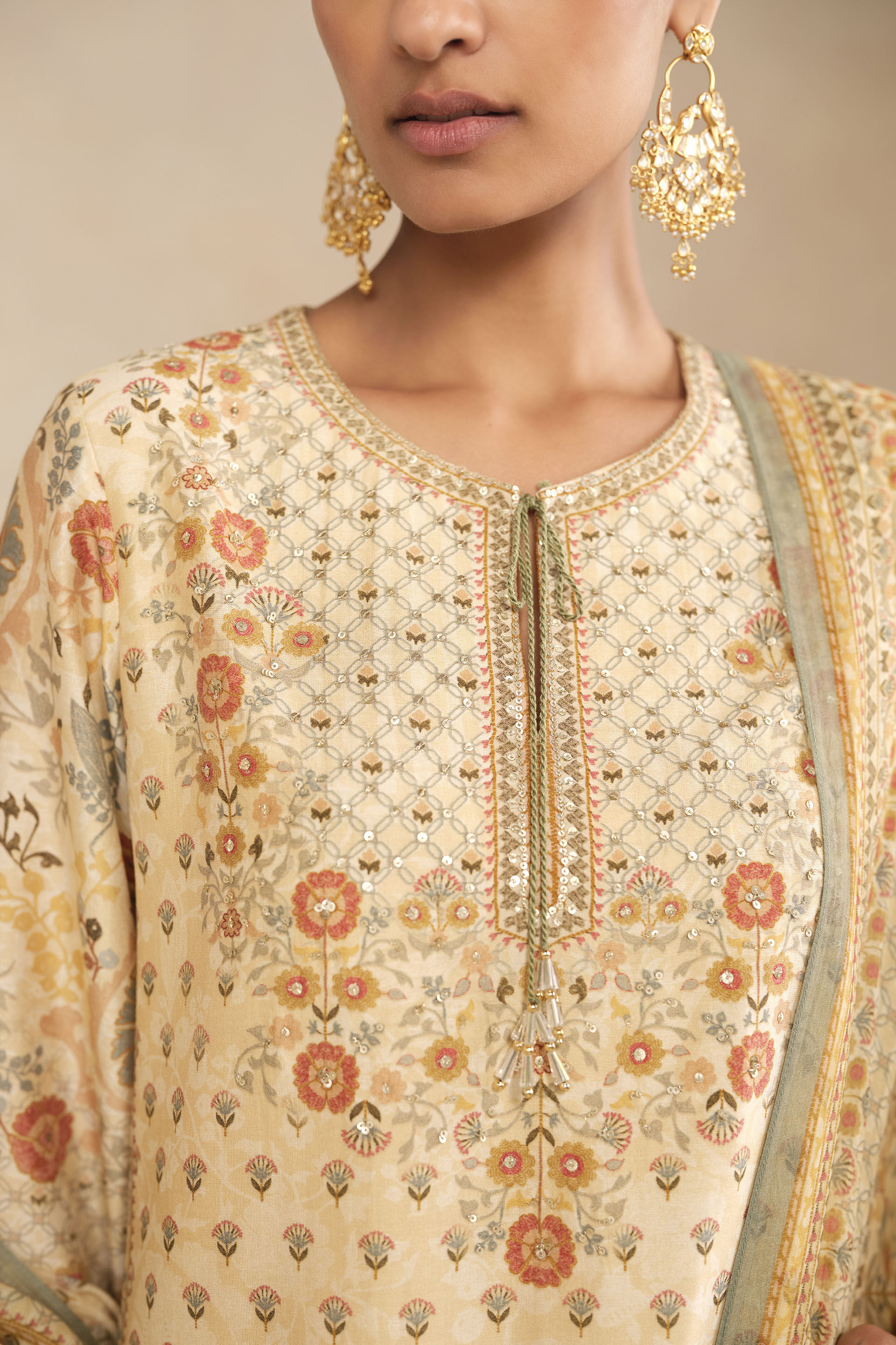 Misbah Kurta Set - Yellow, Yellow, image 5