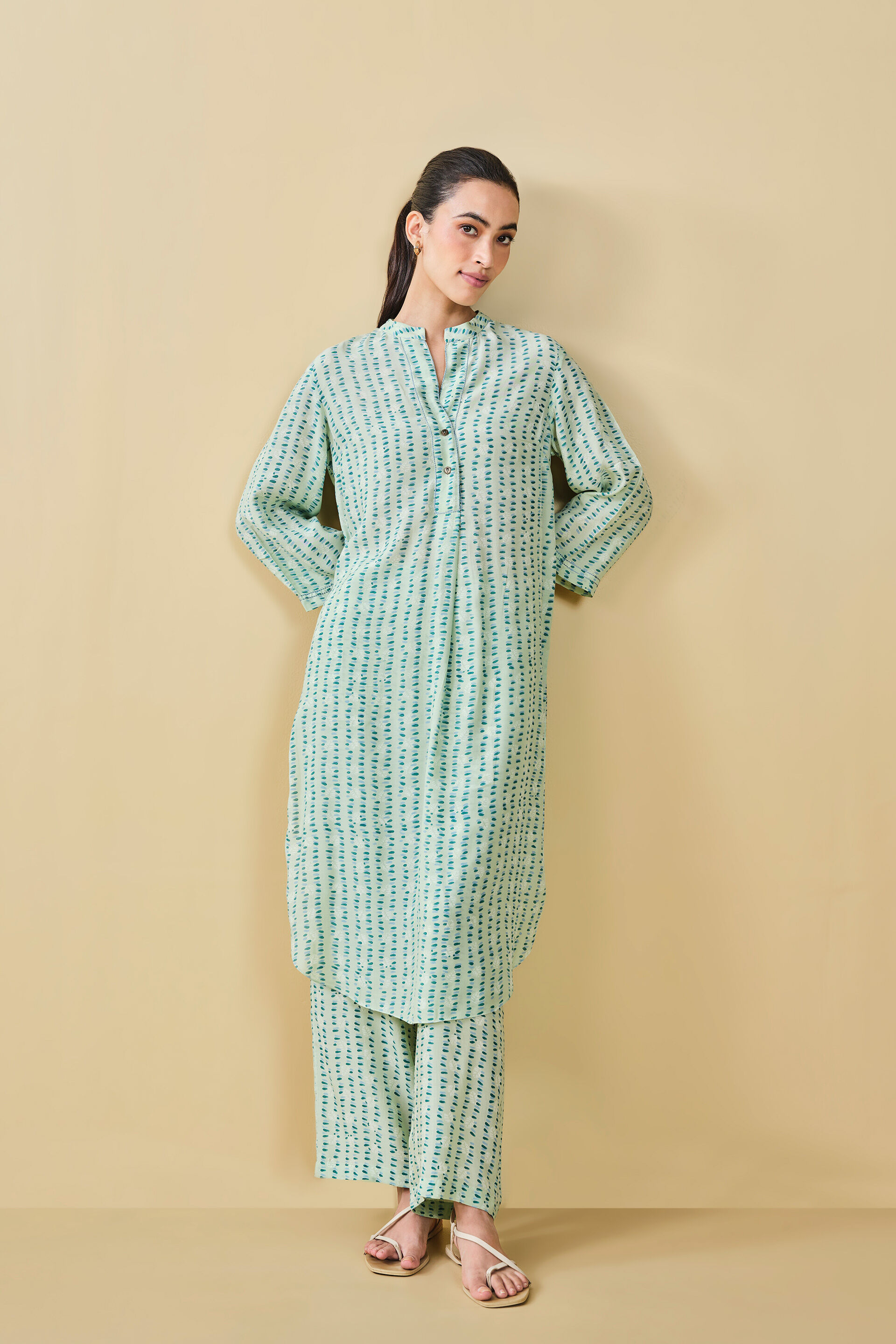 Grove Hand-block Printed Coord  - Sage, Sage, image 5