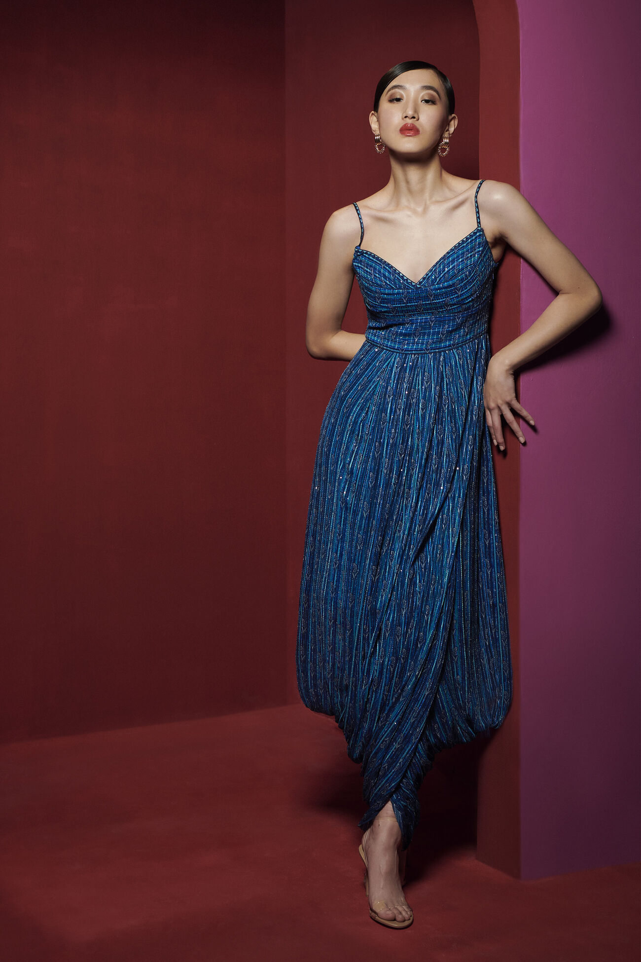 Nightsky Dhoti Dress, Blue, image 4