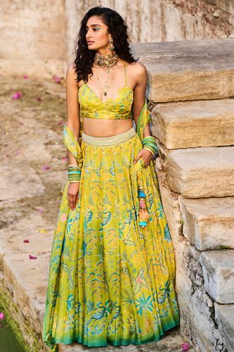 1 - Swan Song Lehenga Set - Lime, image 1