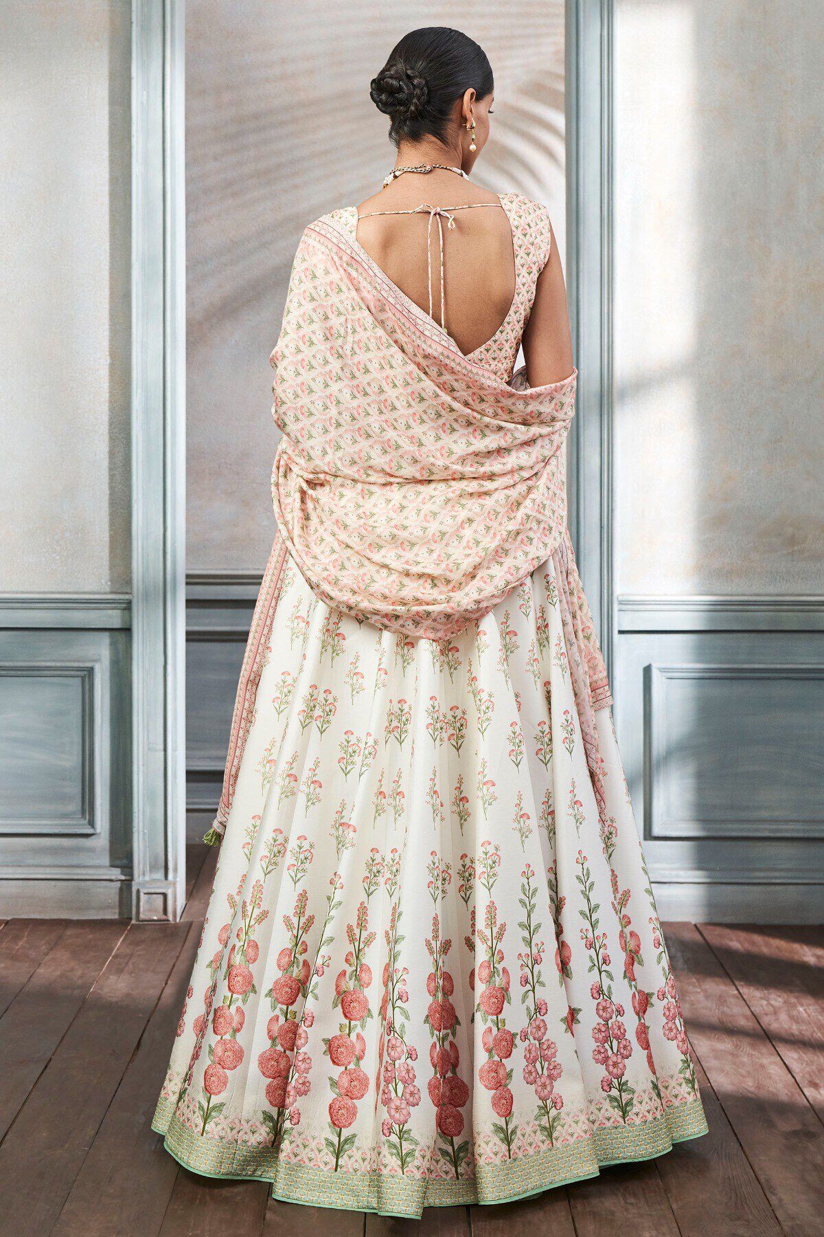 Lehenga with floral outer by Sweta Acharya | Traditional dresses, India  traditional dress, Bridal wear