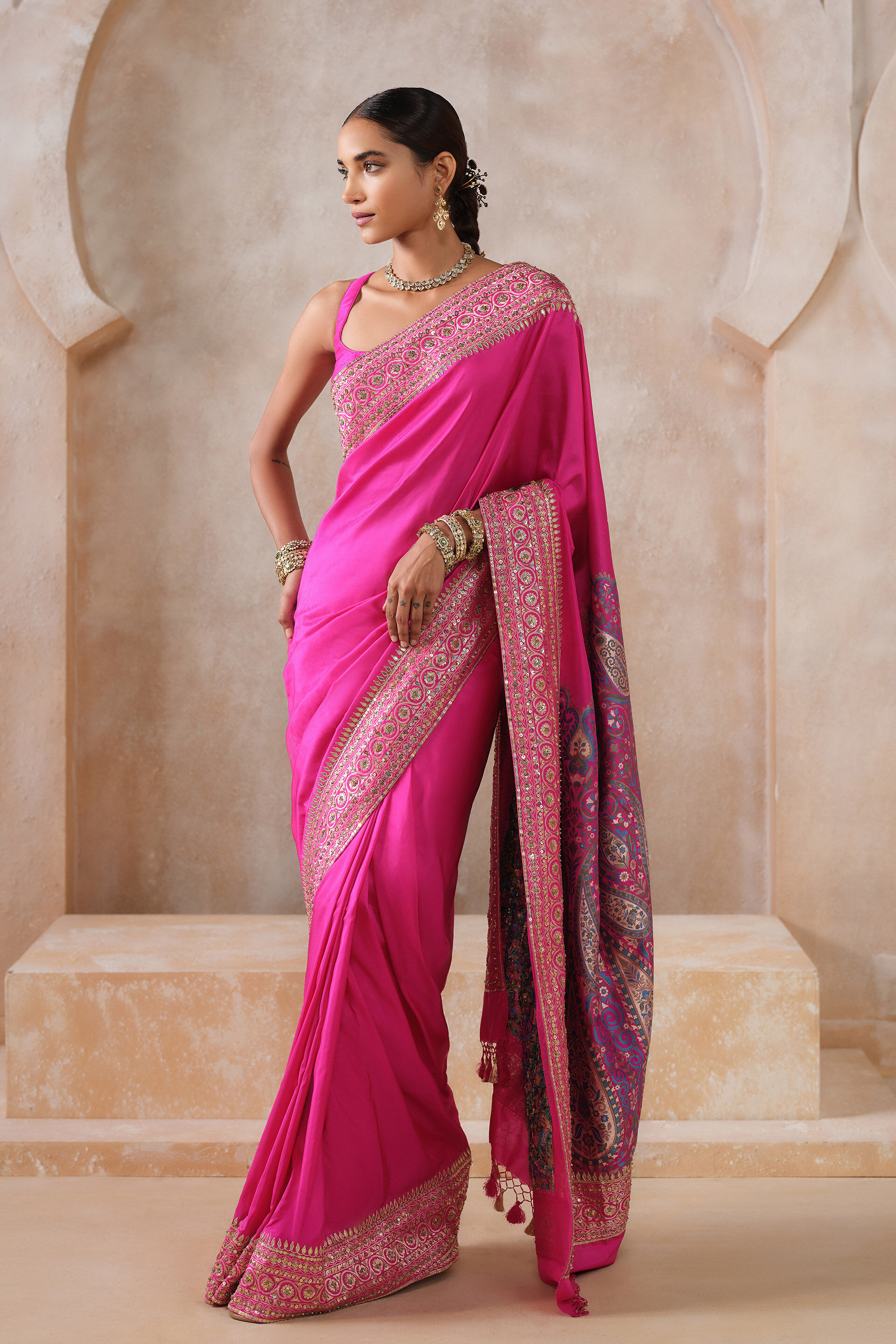 Anuranjita Handwoven Benarasi Silk Saree - Pink