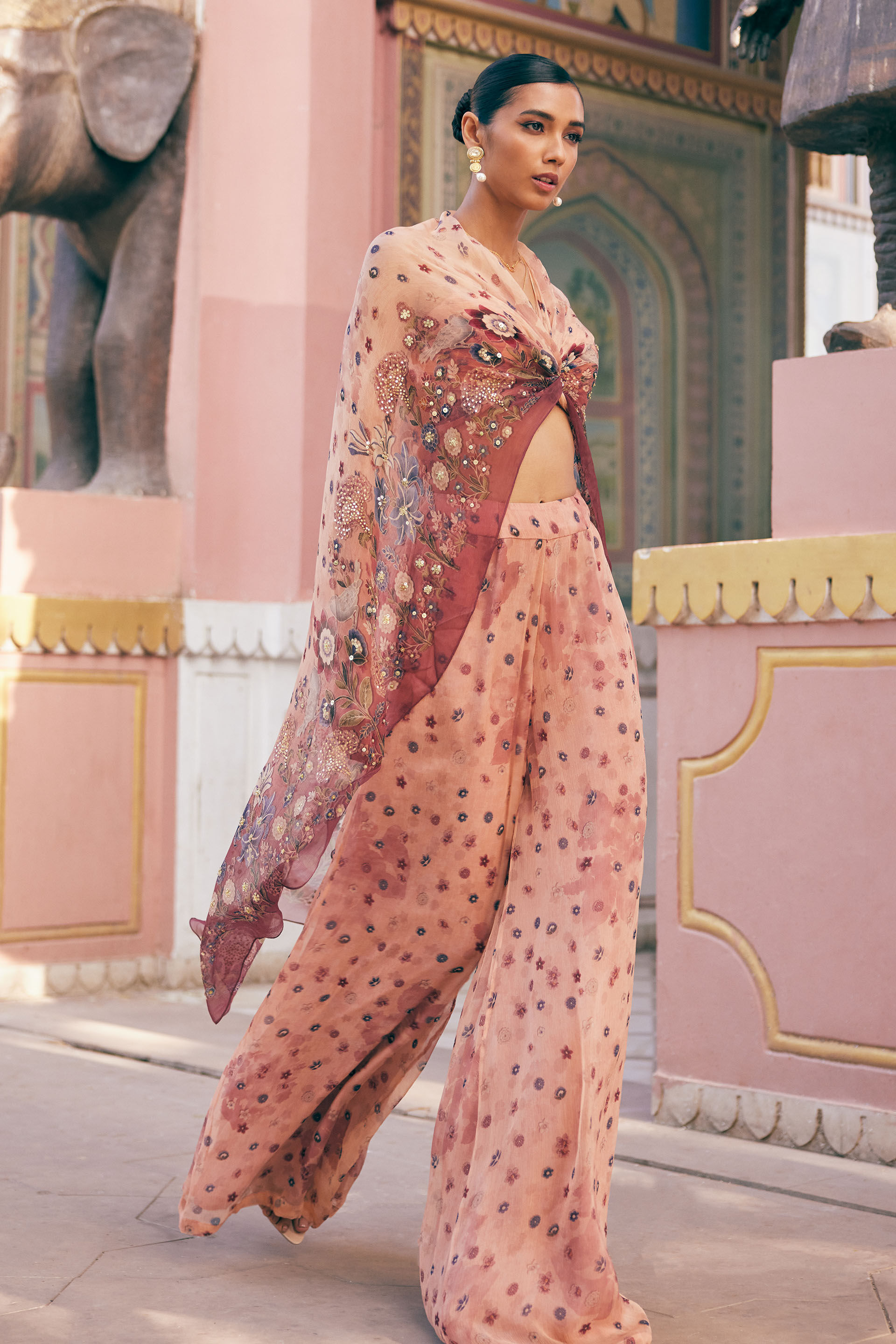 Nazaha Pant Set - Peach, Peach, image 5