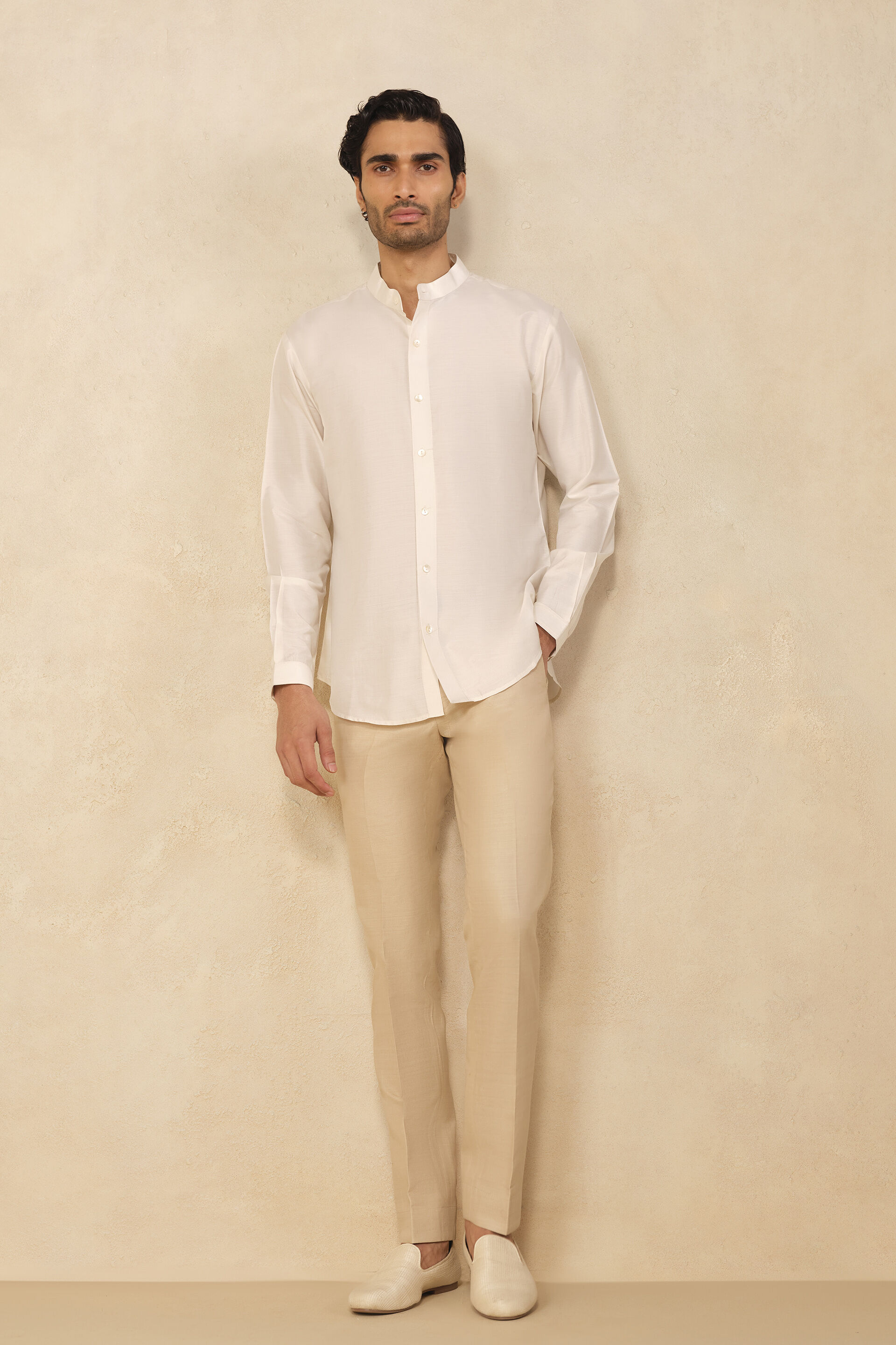 Adnan Silk Shirt- Off White