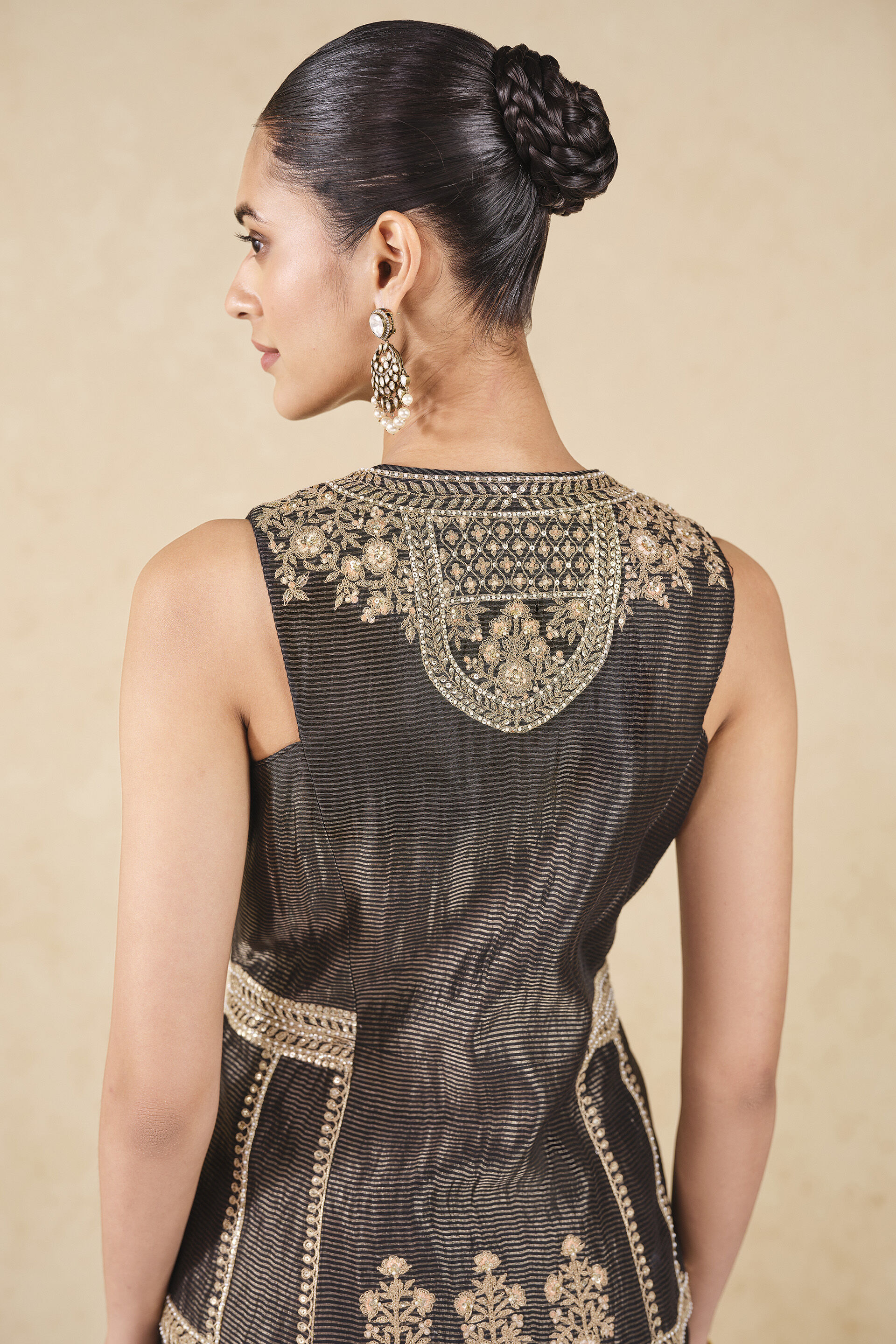 Nadeen Embroidered Jacket Set - Black, Black, image 5