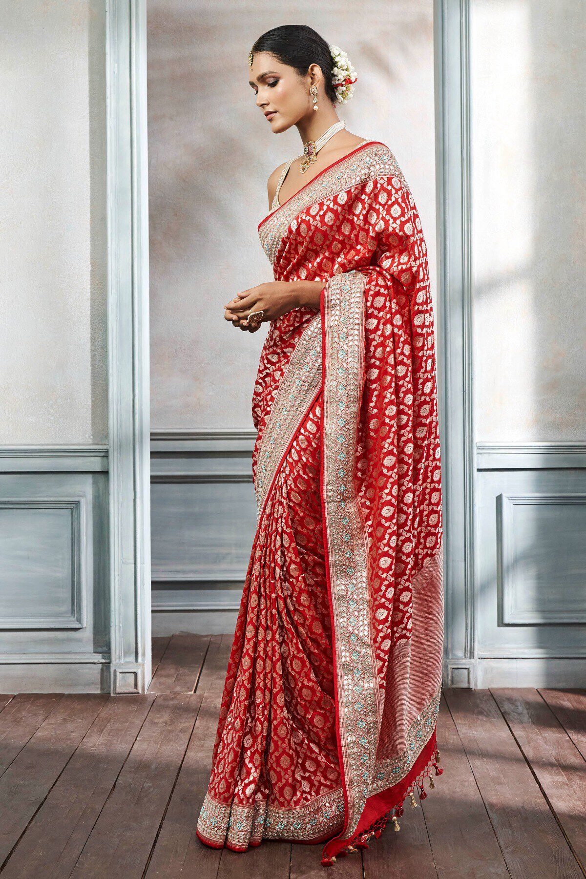2 - Pankuni Saree Set &ndash; Red, image 2