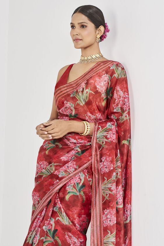 Anava Saree - Red, , image 4