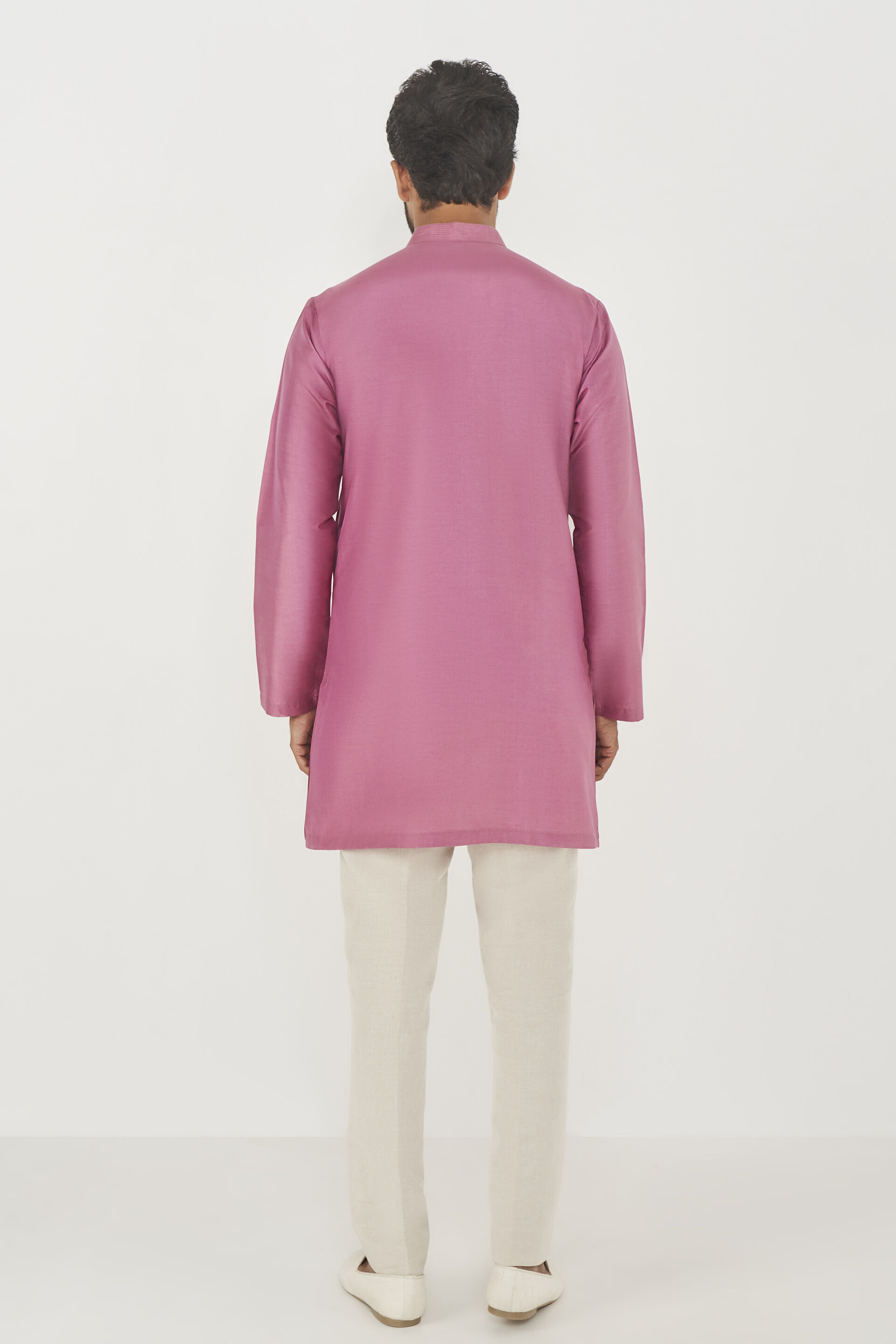 Daksh Silk Kurta - Lilac, Lilac, image 3