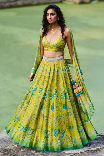 3 - Swan Song Lehenga Set - Lime, image 3