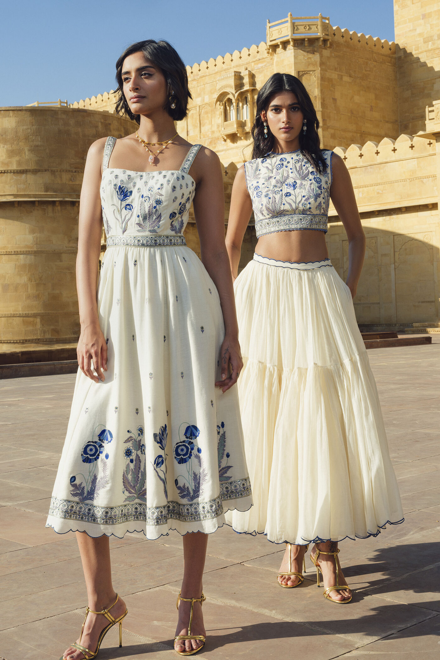 Emalia Embroidered Linen Dress - Natural Emalia Embroidered Linen Dress - Natural