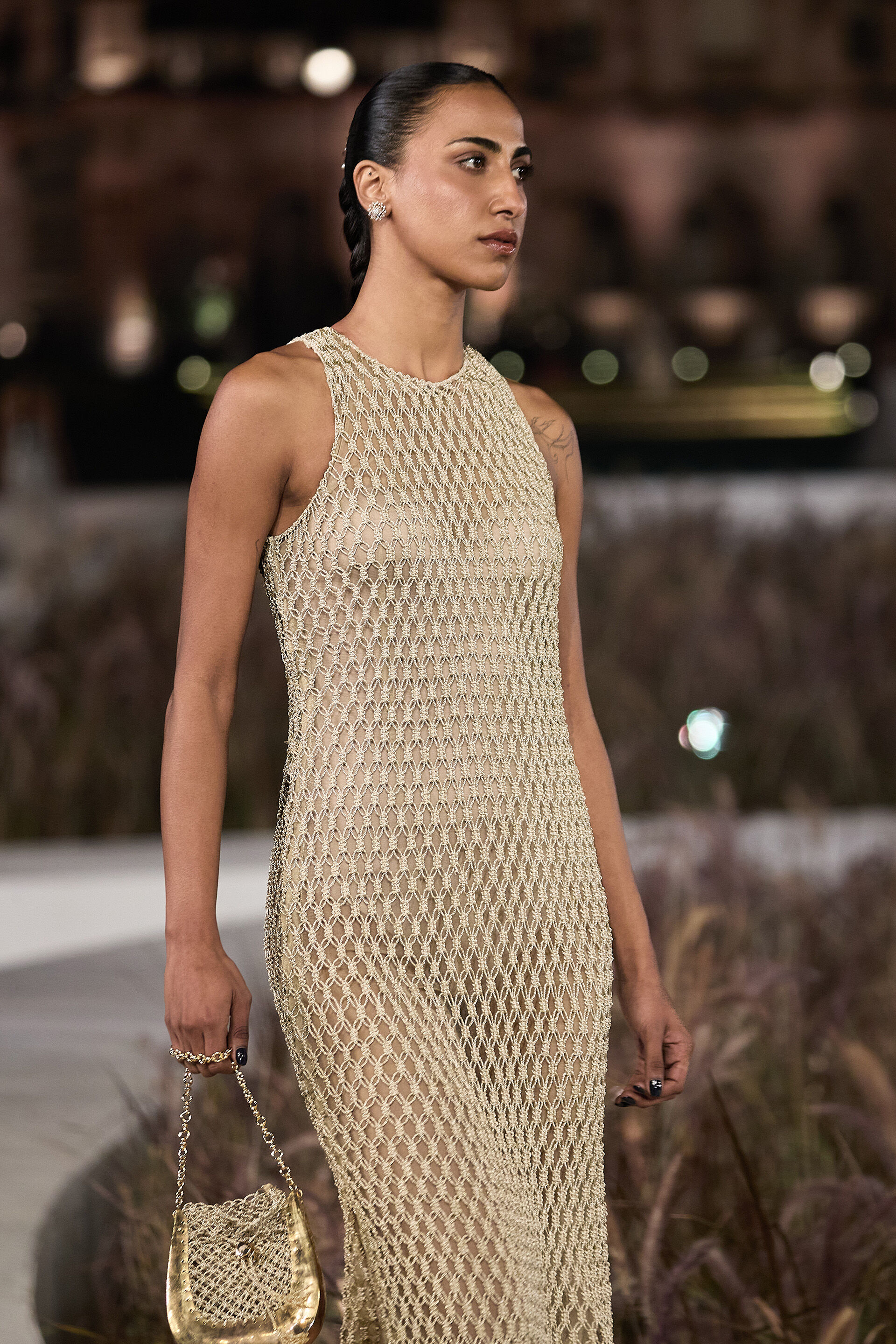 Lucinda Macrame Gown - Gold, Gold, image 3