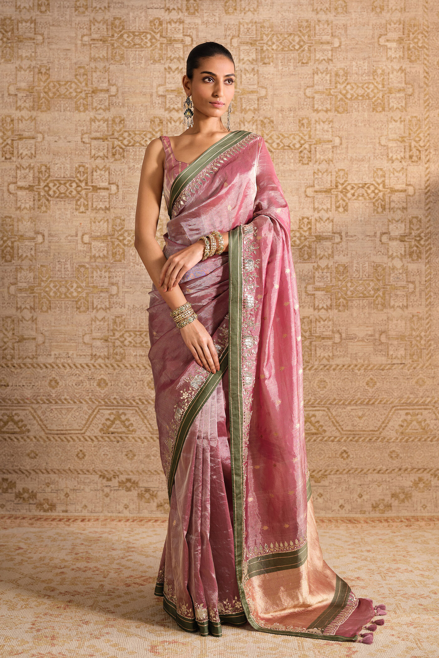 Anusrava Handwoven Benarasi Silk Saree - Blush