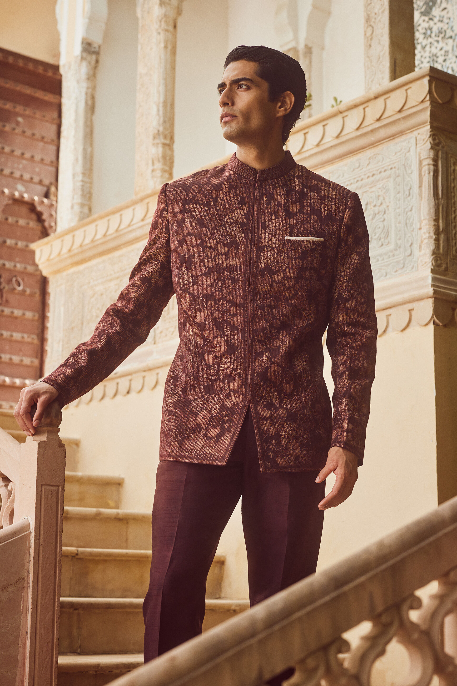 Maroon Silk Trousers