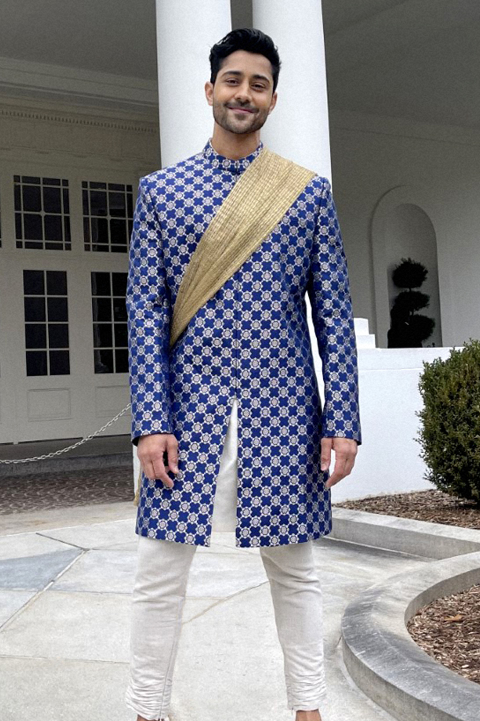 Jeet Sherwani- Navy, , image 1