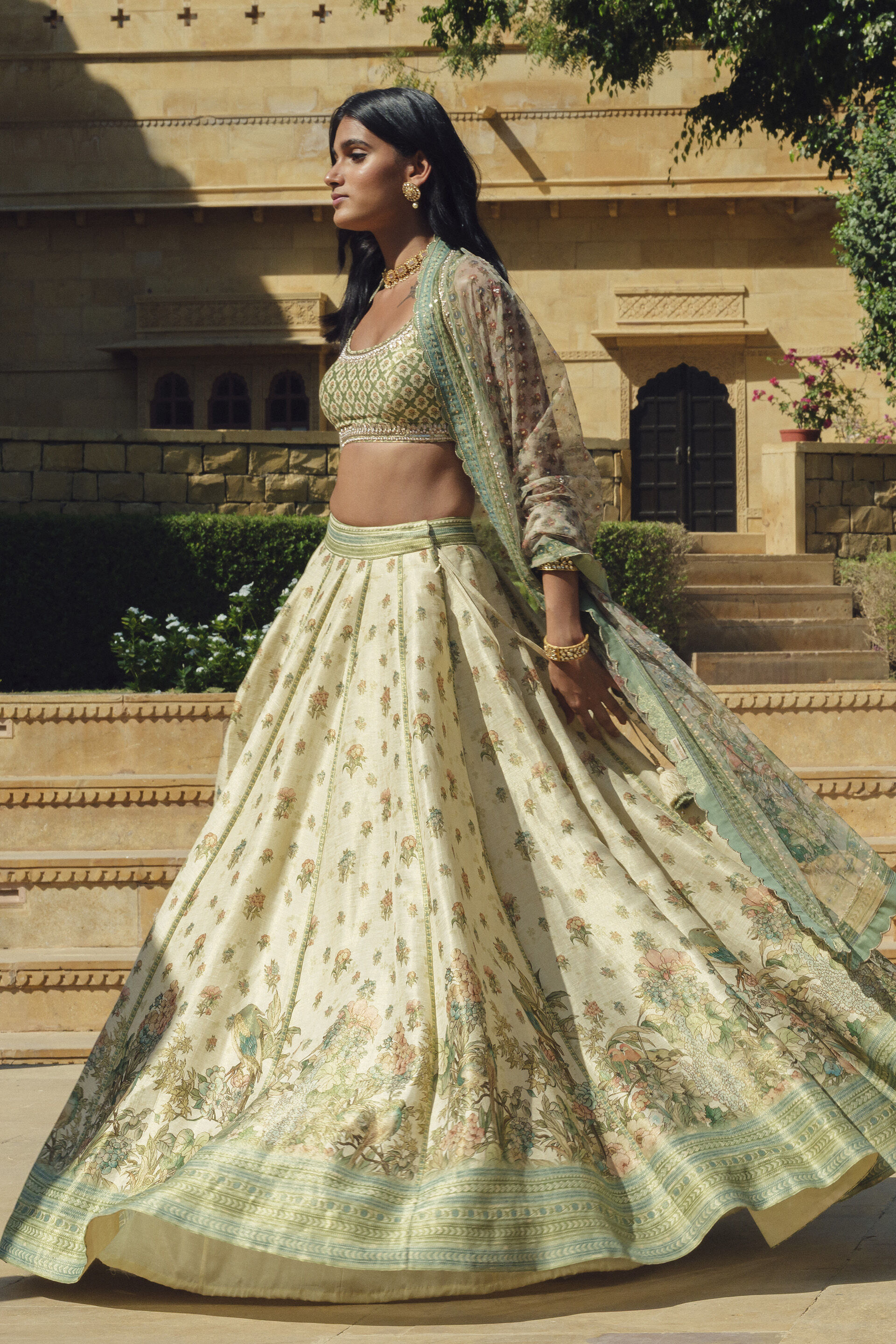 Fareeha Lehenga Set - Ivory, Ivory, image 5