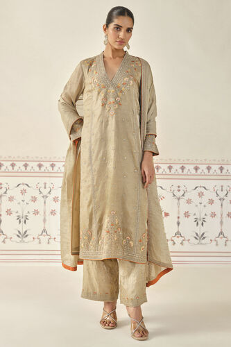 Indali Embroidered Kurta Set - Gold, Gold, image 1