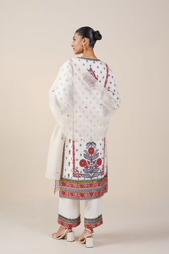 Flowers Of The Forest Embroidered Cord Silk Suit Set - White, White, image 3