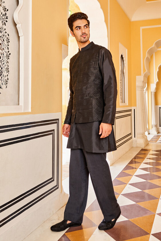 Ehan Nehru Jacket - Black, Black, image 3