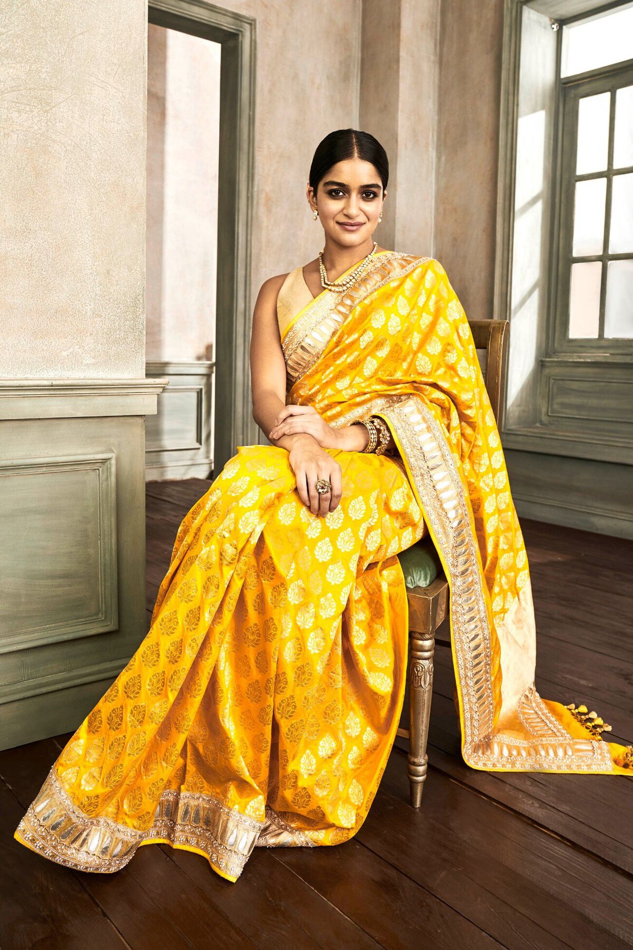 Raika Saree Set - Yellow, Yellow, image 4