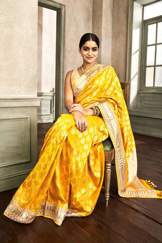 Raika Saree Set - Yellow, Yellow, image 4