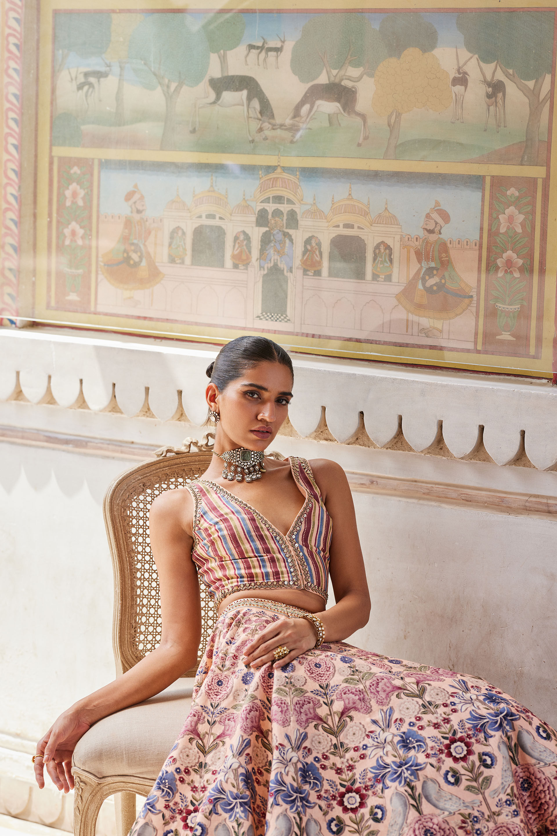 Peach lehenga online shop