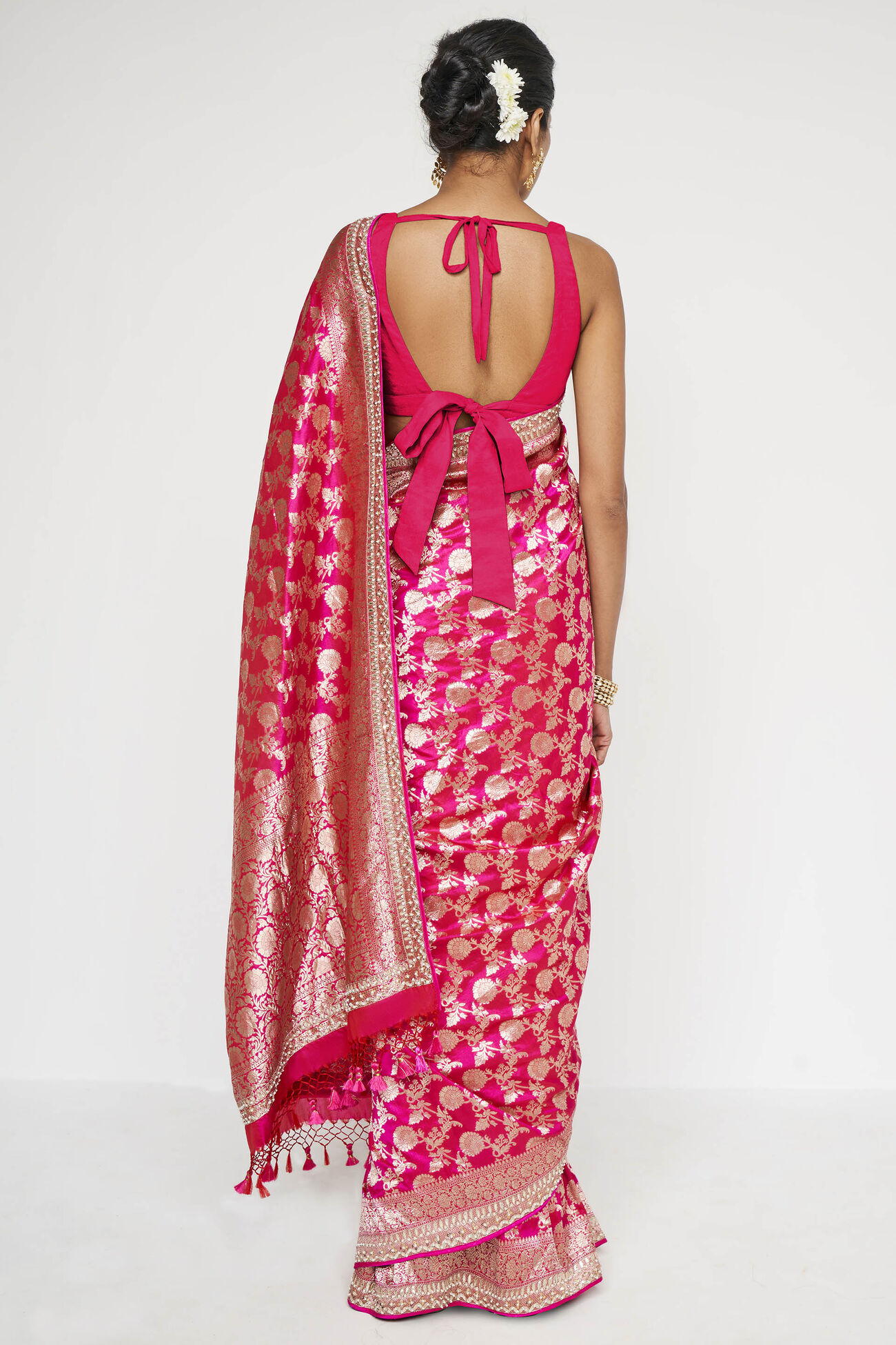 Madhurima Benarasi Saree - Pink, Pink, image 2