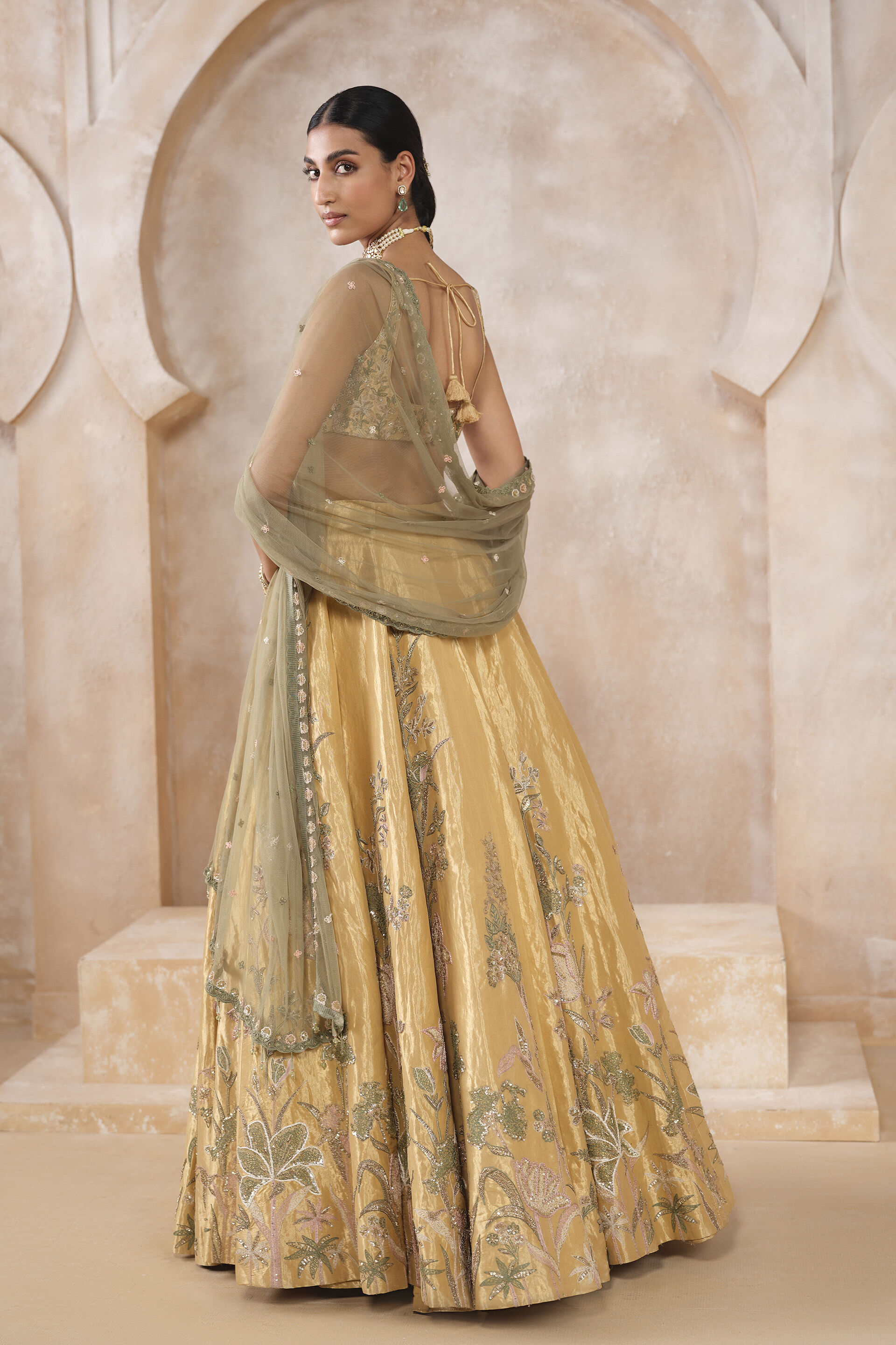 Summerfern Embroidered Lehenga Set - Gold