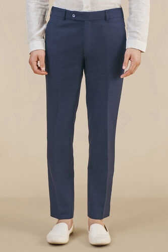 Linen Trousers, Navy, image 1
