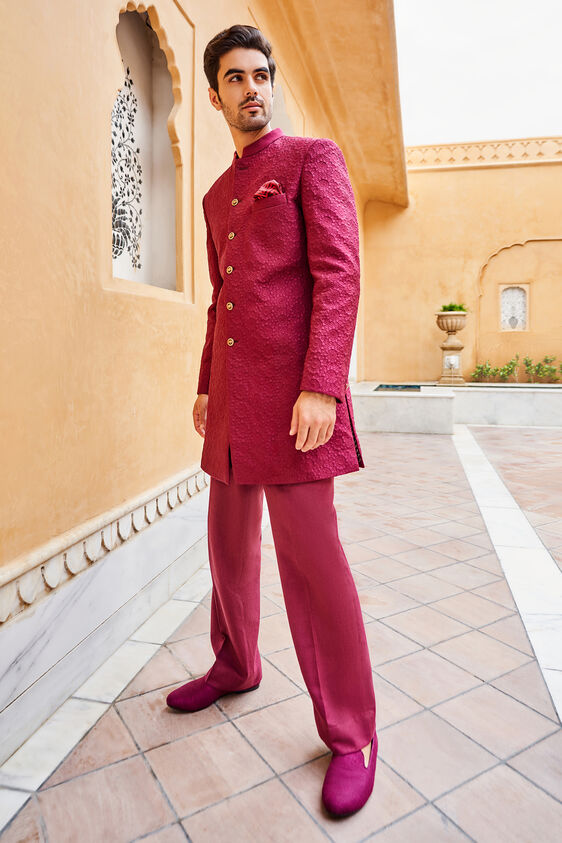 Zehab Sherwani, Maroon, image 4