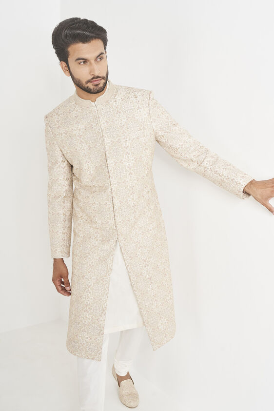 Dheer Sherwani, Cream, image 4