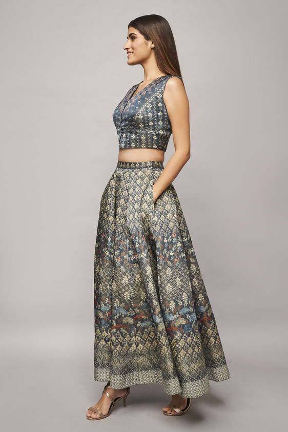 Amal Skirt Set, Grey, image 2
